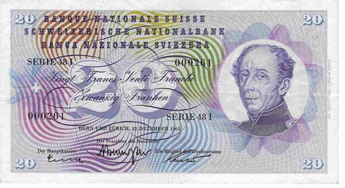 1965 svizzera banconota 20 - 1965,