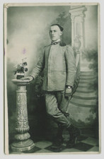 G043] Tema Militare Esercito Foto ritratto BERSAGLIERE CON IL FEZ Livorno 1918