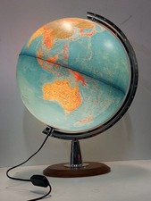 Mappamondo globo terrestre planisfero politico da tavolo base in legno H.50 cm  