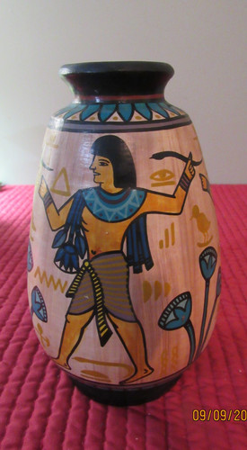 Vaso ceramica egizia dipinto - vaso,