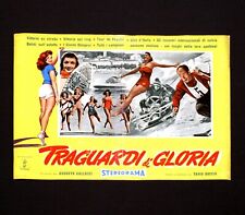 TRAGUARDI DI GLORIA fotobusta poster Motoscafo Sport Sci Slittino Olimpiadi AN43