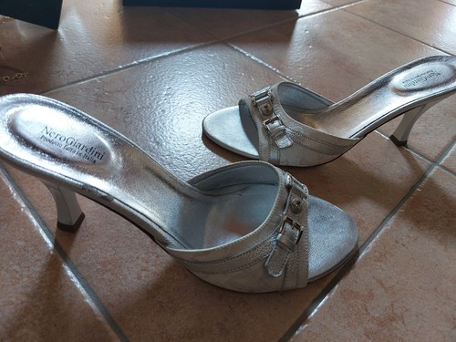 Sandali pelle argento - in, nero
