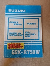 Suzuki GSX R750W  Manuale Di Istruzioni Uso Manutenzione Multilingua 10/1991
