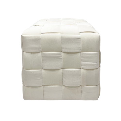 Pouf cubo intrecciato velluto