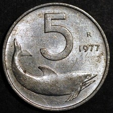Italia 5 Lire 1977 KM# 92