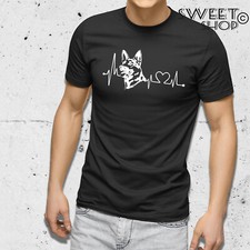 T-Shirt MAGLIETTA BATTITO CUORE PASTORE TEDESCO CANE AMORE CUORE IDEA REGALO