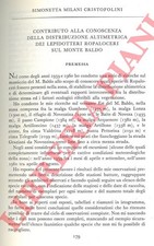 MILANI CRISTOFOLINI S. - Contributo alla conoscenza della distribuzione altimet