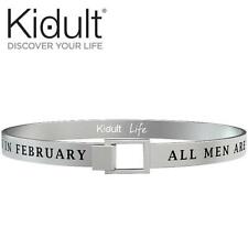 KIDULT LIFE SYMBOLS - BRACCIALE UOMO IN ACCIAIO MESE NASCITA FEBBRAIO