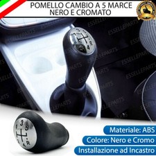 POMELLO LEVA CAMBIO A 5 MARCE NERO E CROMATO IN ABS PER RENAULT MODUS