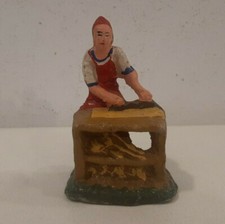 ANTICO Pastore per presepe - FALEGNAME CON PIALLA E BANCO - PASTA, VINTAGE