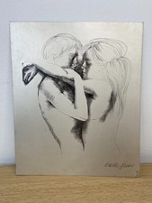 "Amanti" - Emilio Greco (1913-1995) - Incisione su lastra laminata argento 925