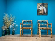 DUE POLTRONE BAMBU' DA GIARDINO ANNI 70 TERRAZZO PORTICO RATTAN MIDOLLINO ITALIA