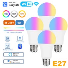 4 CONFEZIONI Lampadina LED Smart WiFi RGB per App di iOS Android Amazon Alexa Google