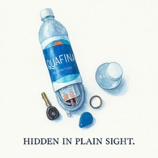 Bottiglia Acqua Finta Plastica Segreta Contenitore Sicuro