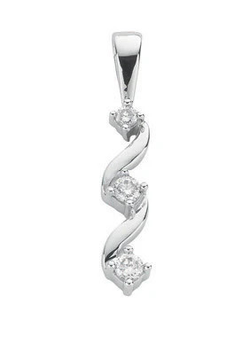 9ct white gold 15ct diamond - white, 0.15ct