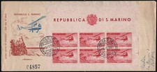 #RSM (06179) San Marino 1961  L.1000 elicottero  (N°22) Busta FDC Filagrano