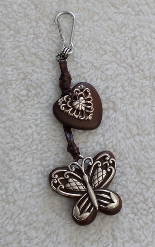 Portachiavi cuore farfalla - ,