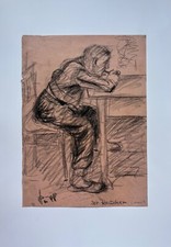 Disegno Del Fumatore Al Tavolo