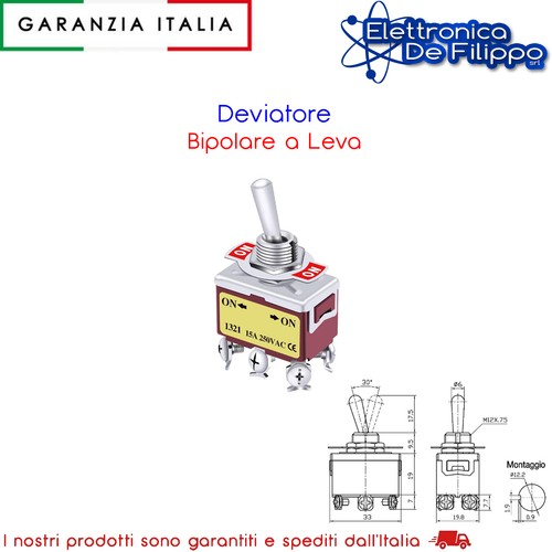 Deviatore bipolare leva - deviatore, a