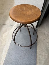 sgabello industriale vintage Regolabile Girevole Ferro Legno