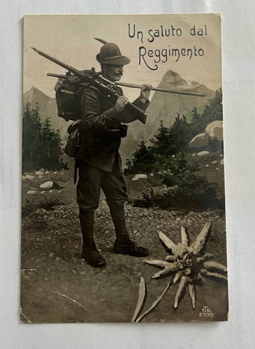 Cartolina militare saluto - militare, un