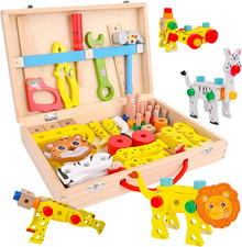 Gioco Bambino, Giochi Montessori, Cassetta Attrezzi Bambini, Giochi in Legno, At