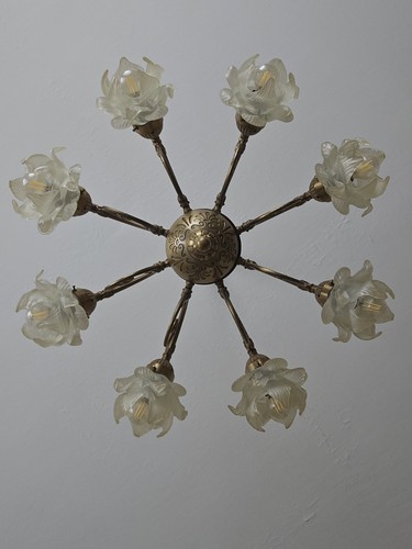 Lampadario vintage ottone a - lampadario,