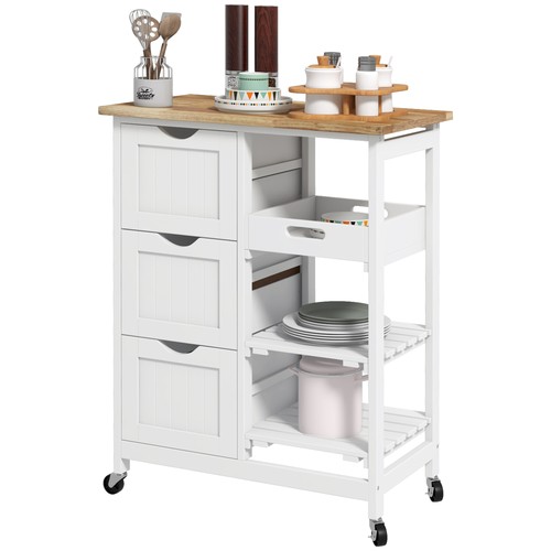 Homcom carrello cucina con - homcom, 3