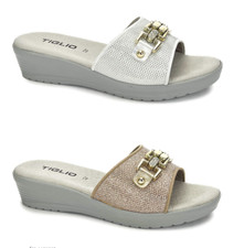 TIGLIO ciabatte donna estive eleganti da esterno sabout sandali vera pelle