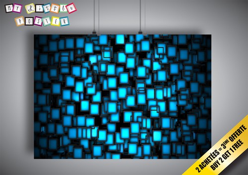 Locandina cubi abstract - 3d,