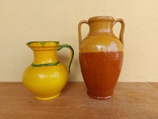 LOTTO 2 VASI VASO IN CERAMICA TERRACOTTA BROCCA ORCIO OLLA H 23-31cm