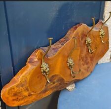 appendiabiti da parete in ottone  vintage panello in legno  ingresso 