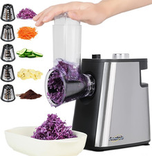 Affetta Verdure Elettrico Grattugia per Formaggio Carote Acciaio Inox 250W Tagli