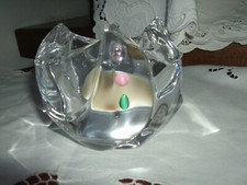 PORTACANDELA CRISTALLO RCR 24%  CRYSTAL LIGHT GARDENIA AMETISTA PIETRA DI LUNA