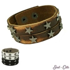 Pelle Bracciale Con Chiusura a
