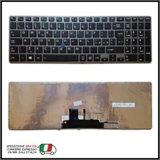 TASTIERA PER TOSHIBA TECRA Z50-A-11Q Z50-A-11R NERA FRAME GRIGIO RETROILLUMINATA