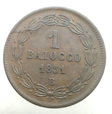 1 BAIOCCO  1851 BOLOGNA ANNO VI RARA STATO PONTIFICIO Pio IX SENZA FIRME PERIZIA