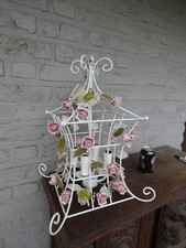 Lampadario gabbia fiori