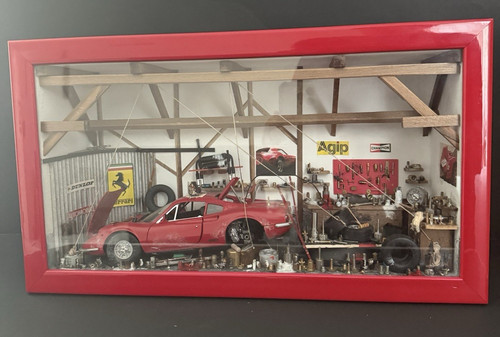 Diorama garage ferrari vintage - diorama,