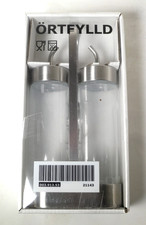 Ortfylld Nuovo Set Bottiglia Salsa da Tavolo in Vetro Acciaio Inox IKEA con Supporto