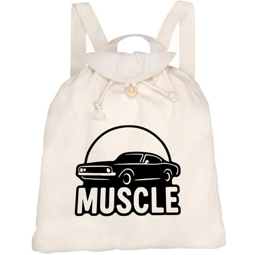 Muscle car canvas rucksack - 'muscle,