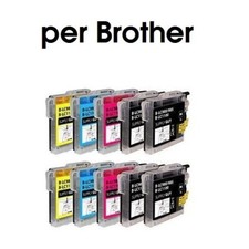 10 Cartucce Compatibili Brother LC980 nei 4 Colori per DCP-195C DCP-197C MFC-255