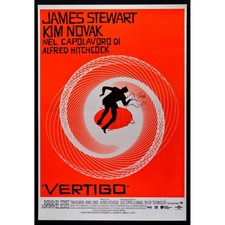 manifesto LA DONNA CHE VISSE DUE VOLTE VERTIGO alfred hitchcock stewart film W93