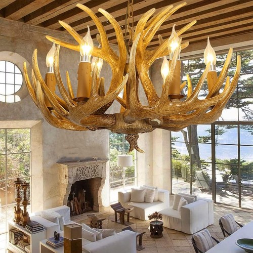 Lampadario rustico corna