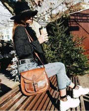 Borsa vintage in vera pelle di