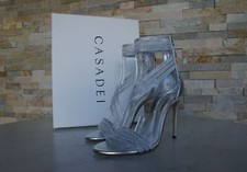 CASADEI 35 36 37 39 40 Sandaletti Tacchi Alti Strass Argento Ehemaliger