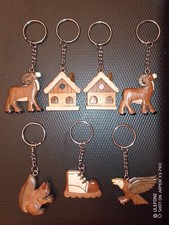 Portachiavi ARTIGIANALE in legno in 3 Soggetti Animali. RARO. VINTAGE.