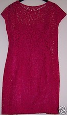 Abito Rosa Fuxia Tubino Pizzo