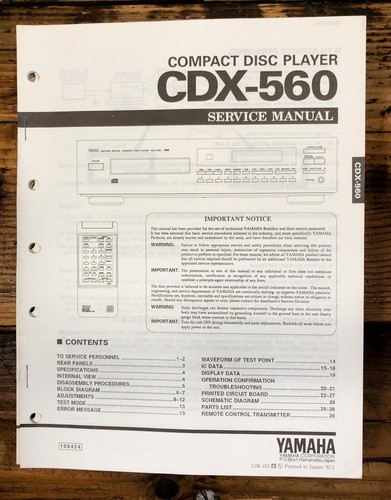 Yamaha cdx 560 - yamaha, lettore