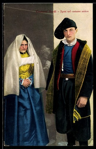 Sardegna costumi sardi sposi - sardegna,,